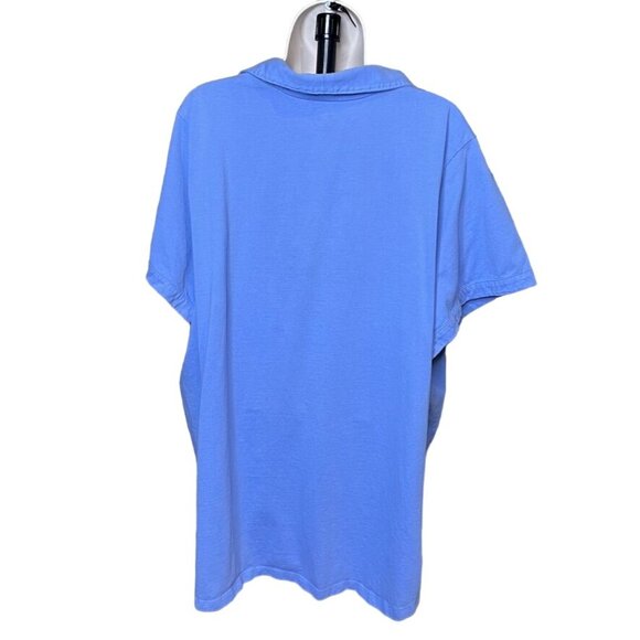 Lands End Womens Collared T Shirt Blue Top Plus Size 3X Short Sleeve u - Picture 5 of 8